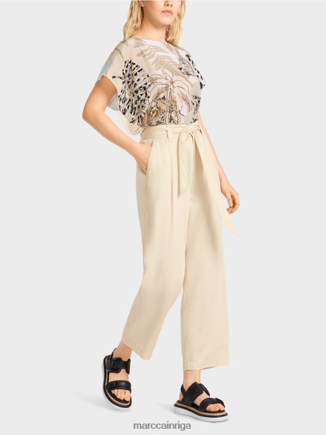 apģērbs krēms VRBHXD657 Marc Cain welleri \"pārdomājiet kopā\" ​​bikses
