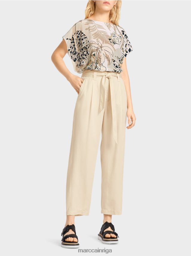 apģērbs krēms VRBHXD657 Marc Cain welleri \"pārdomājiet kopā\" ​​bikses