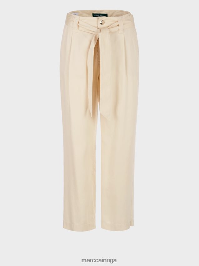 apģērbs krēms VRBHXD657 Marc Cain welleri \"pārdomājiet kopā\" ​​bikses
