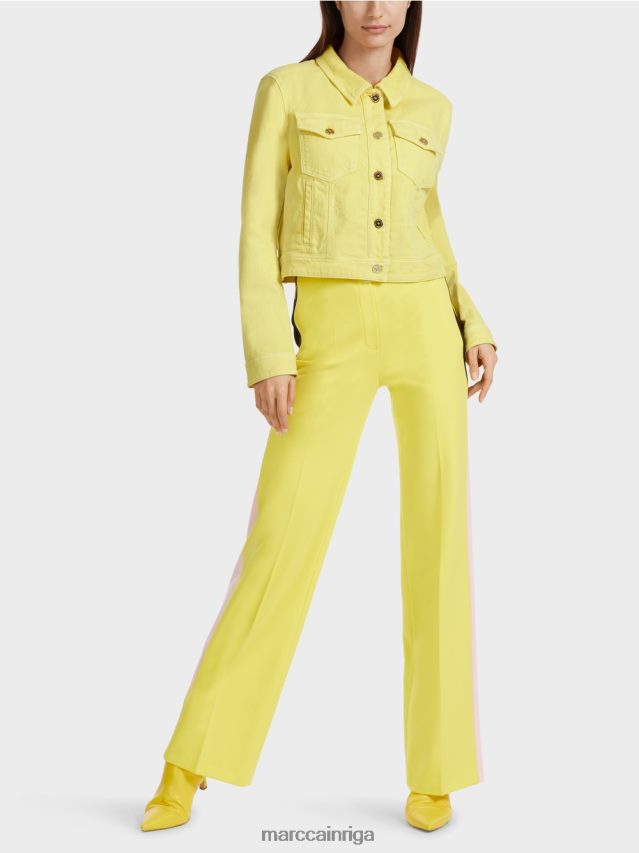 apģērbs mīksts citrons VRBHXD583 Marc Cain bikšu uztvērējs ar pinuma svītrām