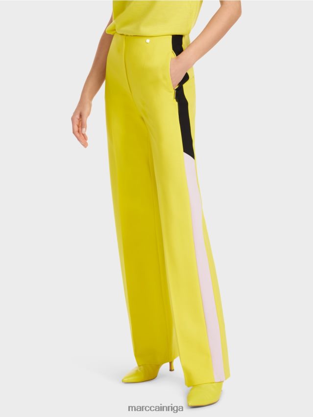 apģērbs mīksts citrons VRBHXD583 Marc Cain bikšu uztvērējs ar pinuma svītrām