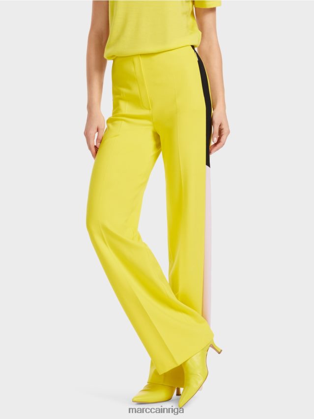 apģērbs mīksts citrons VRBHXD583 Marc Cain bikšu uztvērējs ar pinuma svītrām