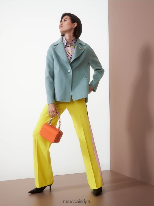 apģērbs mīksts citrons VRBHXD583 Marc Cain bikšu uztvērējs ar pinuma svītrām