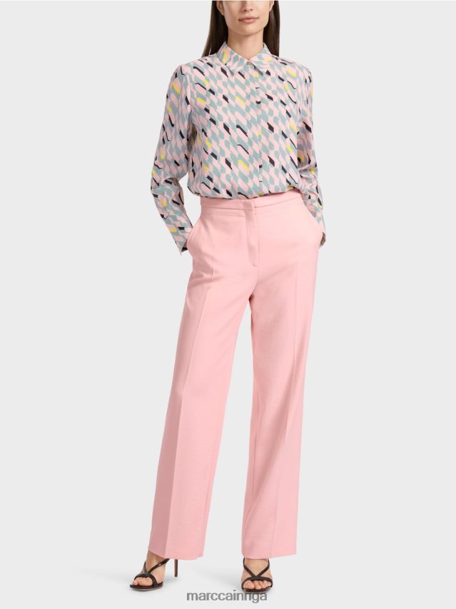 apģērbs mīksts pulveris rozā VRBHXD584 Marc Cain platas krokas bikses wukari