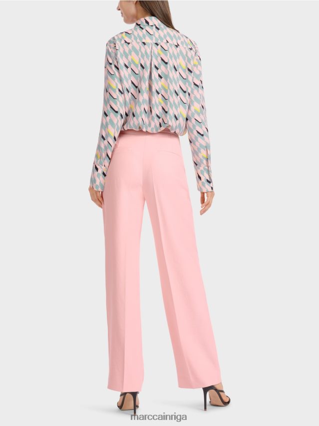 apģērbs mīksts pulveris rozā VRBHXD584 Marc Cain platas krokas bikses wukari
