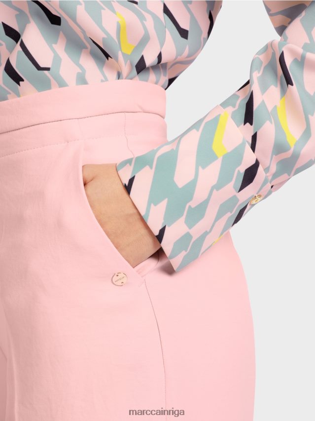 apģērbs mīksts pulveris rozā VRBHXD584 Marc Cain platas krokas bikses wukari