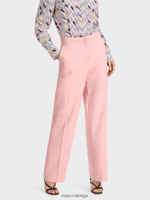 apģērbs mīksts pulveris rozā VRBHXD584 Marc Cain platas krokas bikses wukari