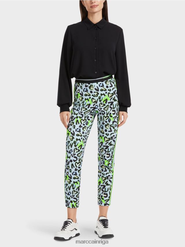 apģērbs mīksts pulveris zils VRBHXD562 Marc Cain šauras bikses sofija ar visu apdruku