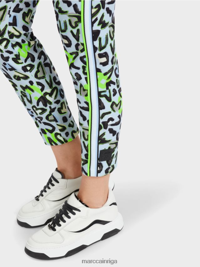 apģērbs mīksts pulveris zils VRBHXD562 Marc Cain šauras bikses sofija ar visu apdruku