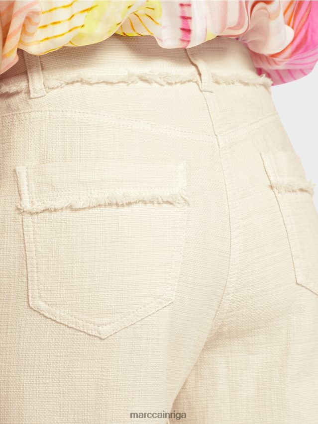 apģērbs mīksts veļa VRBHXD617 Marc Cain bikses ar bārkstīm lina izskatā