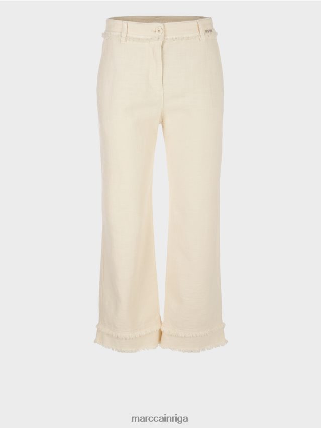 apģērbs mīksts veļa VRBHXD617 Marc Cain bikses ar bārkstīm lina izskatā