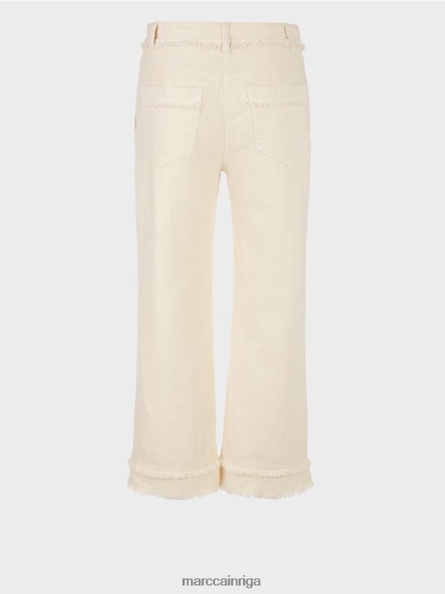 apģērbs mīksts veļa VRBHXD617 Marc Cain bikses ar bārkstīm lina izskatā