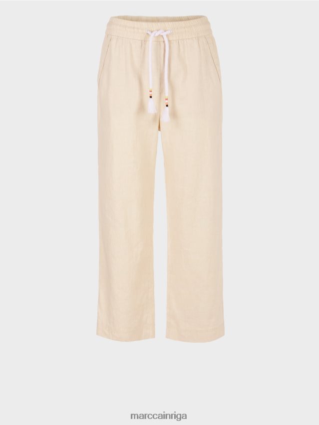 apģērbs mīksts veļa VRBHXD629 Marc Cain ikdienas vasaras bikses no lina maisījuma