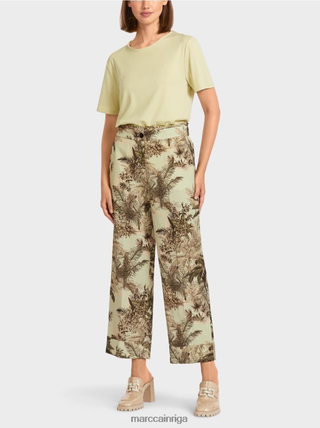 apģērbs maiga elpa VRBHXD686 Marc Cain bikses ar ziedu apdruku