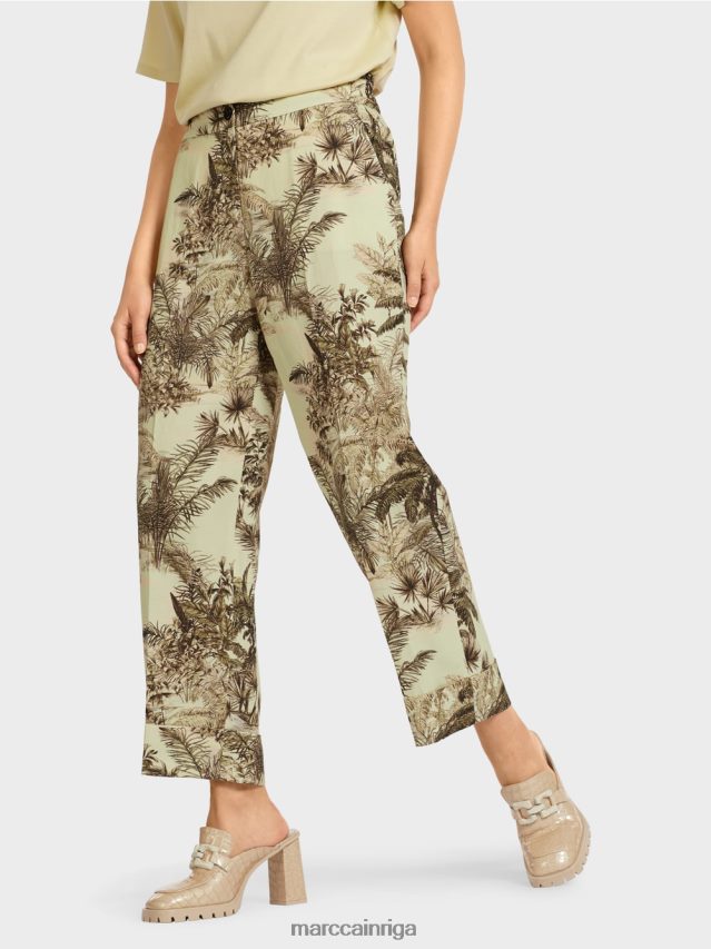 apģērbs maiga elpa VRBHXD686 Marc Cain bikses ar ziedu apdruku