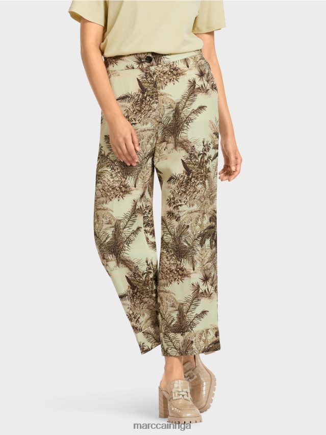 apģērbs maiga elpa VRBHXD686 Marc Cain bikses ar ziedu apdruku