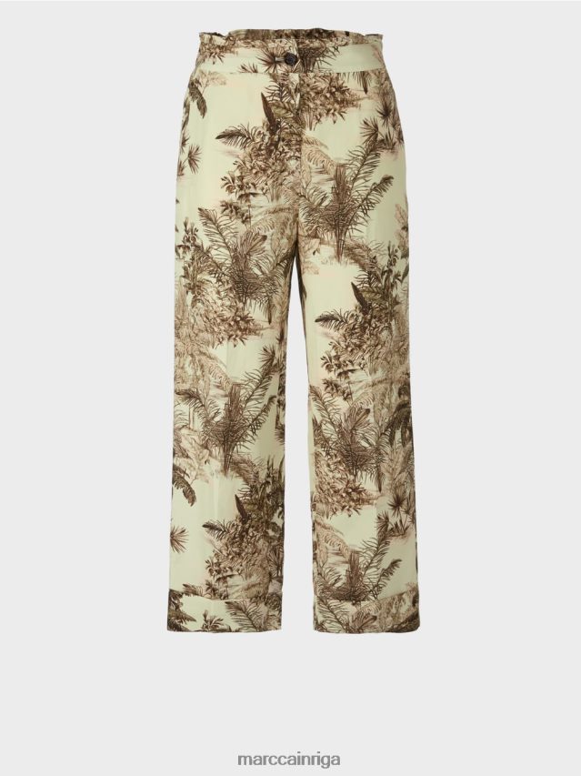 apģērbs maiga elpa VRBHXD686 Marc Cain bikses ar ziedu apdruku