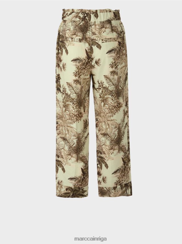 apģērbs maiga elpa VRBHXD686 Marc Cain bikses ar ziedu apdruku