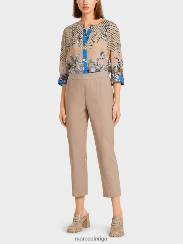 apģērbs maiga taupe VRBHXD687 Marc Cain bikses ar elastīgu jostasvietu