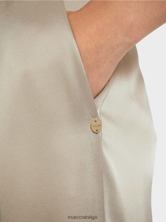 apģērbs maiga taupe VRBHXD689 Marc Cain bikses ar kroku priekšpusi