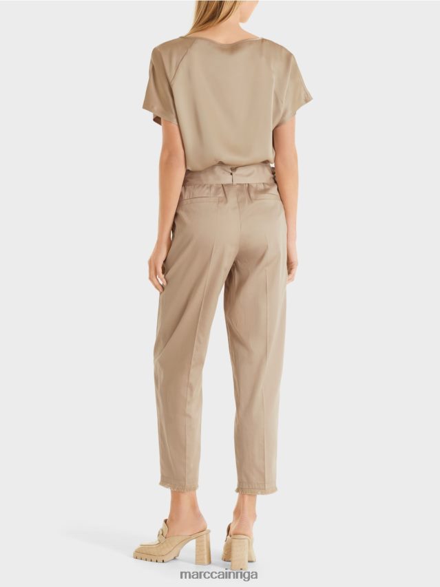 apģērbs maiga taupe VRBHXD692 Marc Cain bikses papīra maisiņu stilā
