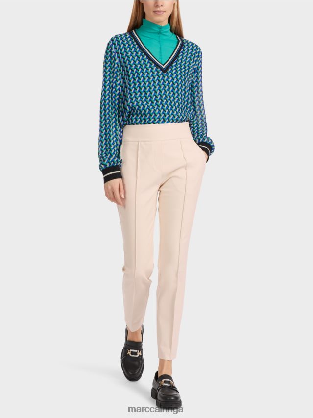 apģērbs mandeļu zieds VRBHXD522 Marc Cain slaidas bikses ar rāvējslēdzēju sānos