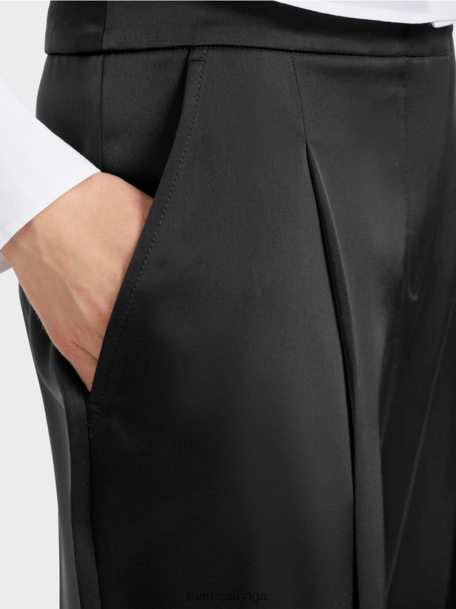 apģērbs melns VRBHXD526 Marc Cain kroku wichita bikses ar platu kāju