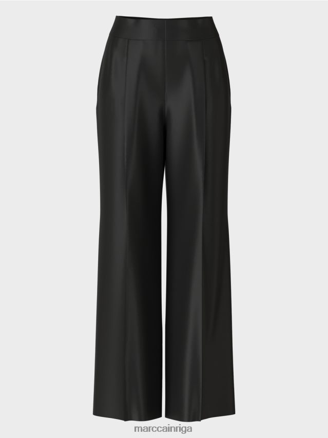 apģērbs melns VRBHXD526 Marc Cain kroku wichita bikses ar platu kāju