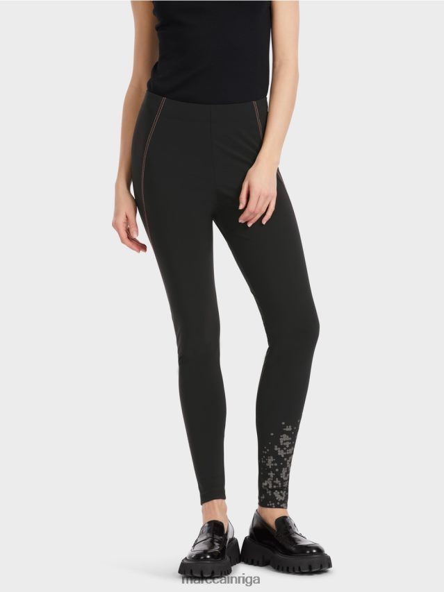 apģērbs melns VRBHXD532 Marc Cain legingi ar dekoratīvām šuvēm