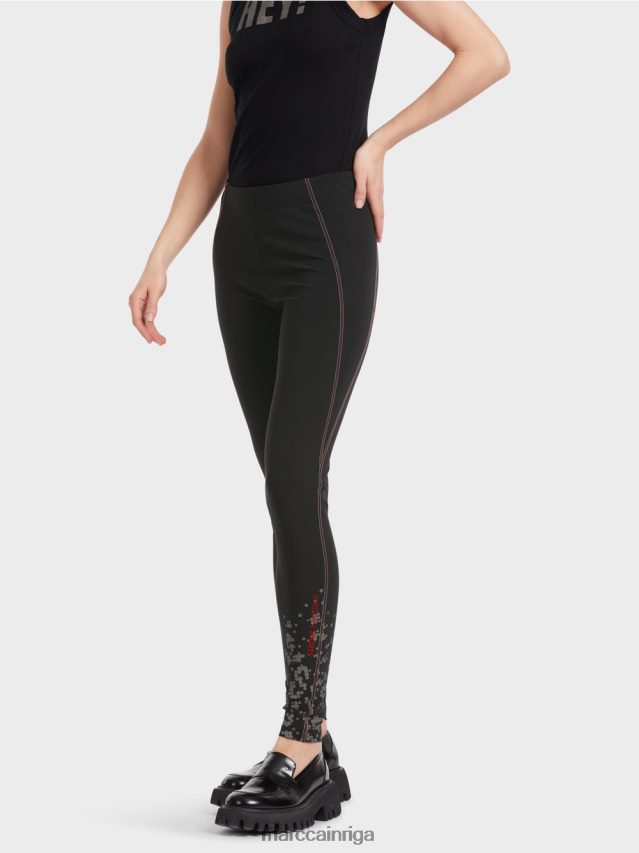 apģērbs melns VRBHXD532 Marc Cain legingi ar dekoratīvām šuvēm