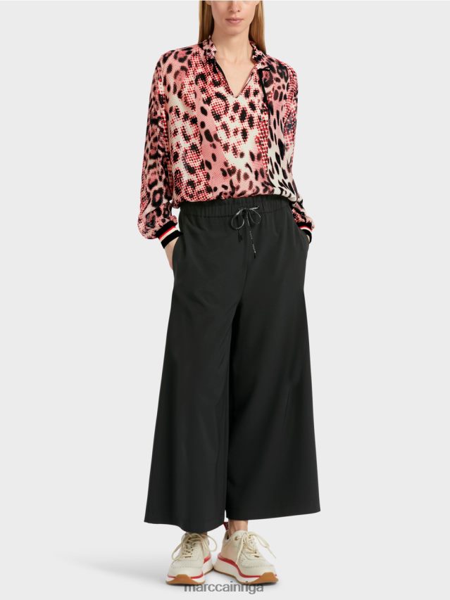 apģērbs melns VRBHXD539 Marc Cain 7/8 bikses ar platām kājām willmar