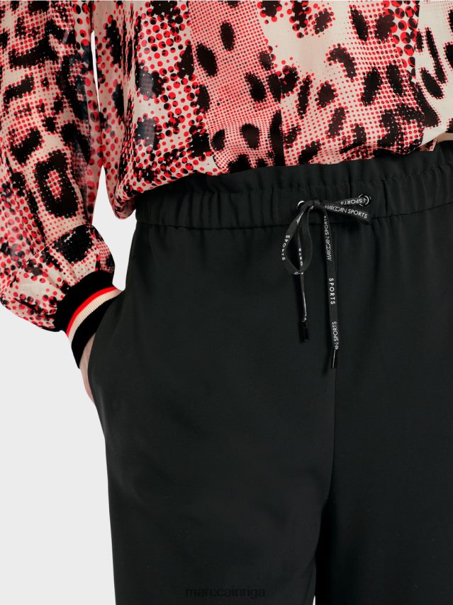 apģērbs melns VRBHXD539 Marc Cain 7/8 bikses ar platām kājām willmar