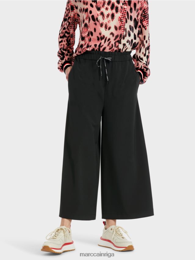 apģērbs melns VRBHXD539 Marc Cain 7/8 bikses ar platām kājām willmar