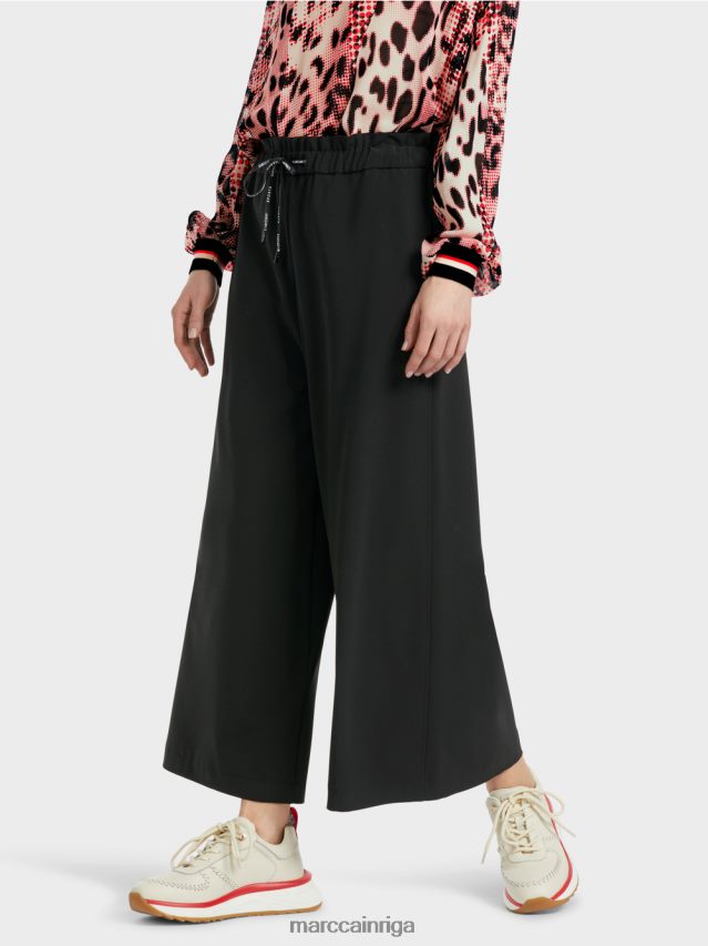 apģērbs melns VRBHXD539 Marc Cain 7/8 bikses ar platām kājām willmar