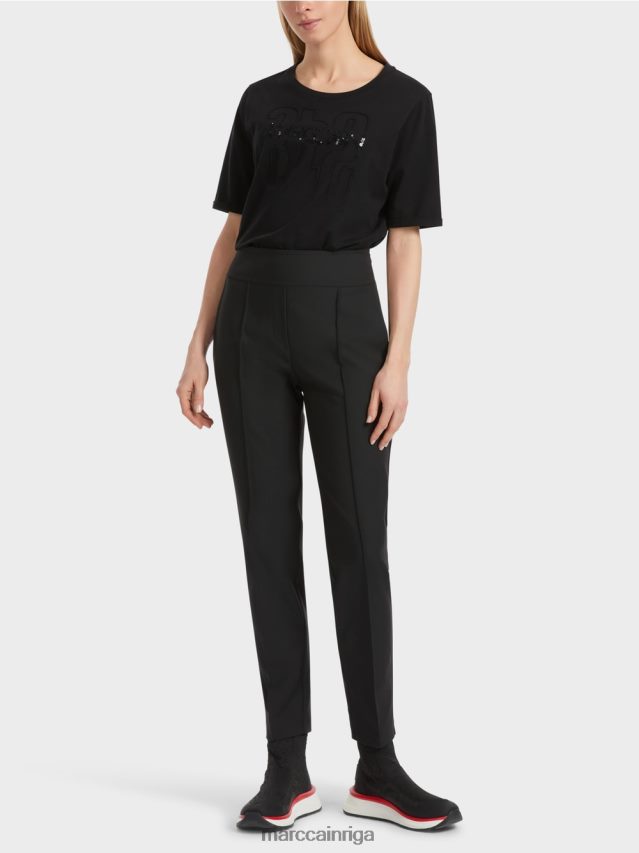 apģērbs melns VRBHXD540 Marc Cain slaidas bikses ar rāvējslēdzēju sānos