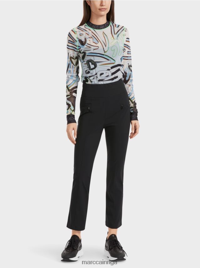 apģērbs melns VRBHXD564 Marc Cain šauras bikses fengyi ar jostas jūgu