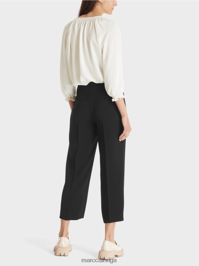 apģērbs melns VRBHXD565 Marc Cain Wellington bikses ar platām kājām