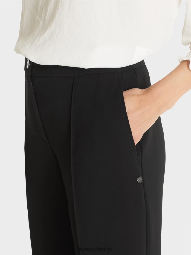 apģērbs melns VRBHXD565 Marc Cain Wellington bikses ar platām kājām