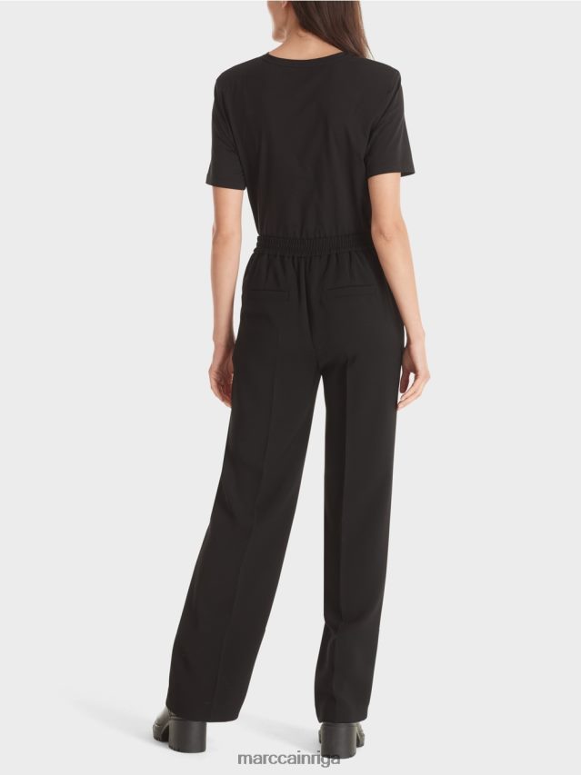 apģērbs melns VRBHXD577 Marc Cain Vašingtonas bikses ar platām kājām