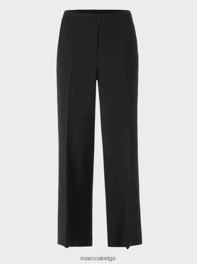 apģērbs melns VRBHXD577 Marc Cain Vašingtonas bikses ar platām kājām