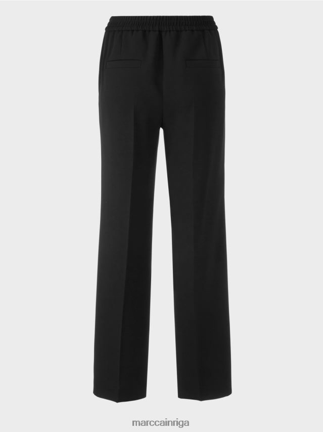 apģērbs melns VRBHXD577 Marc Cain Vašingtonas bikses ar platām kājām