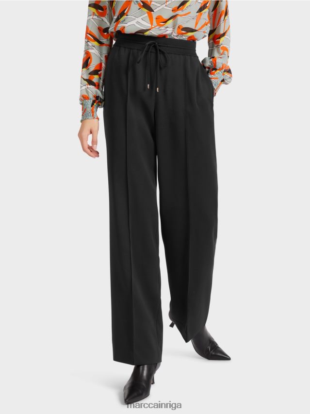 apģērbs melns VRBHXD588 Marc Cain taisnas kājas bikses welby