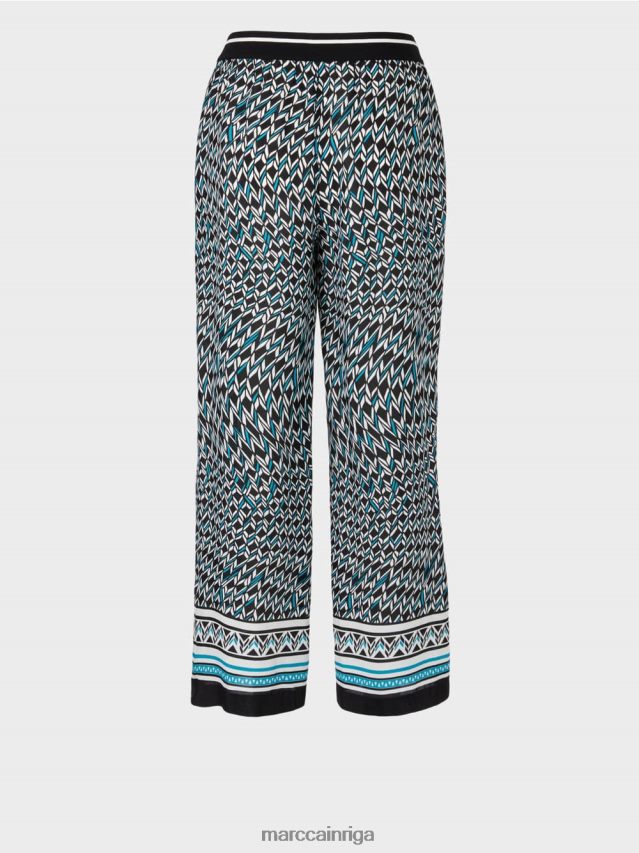 apģērbs melns VRBHXD674 Marc Cain witten bikses septiņdesmito gadu dizainā