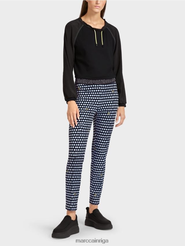 apģērbs melns VRBHXD715 Marc Cain slaidas bikses ar sašūtām presētām krokām