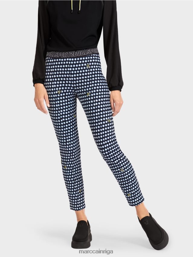 apģērbs melns VRBHXD715 Marc Cain slaidas bikses ar sašūtām presētām krokām