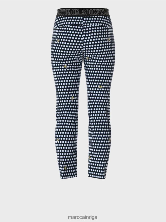 apģērbs melns VRBHXD715 Marc Cain slaidas bikses ar sašūtām presētām krokām