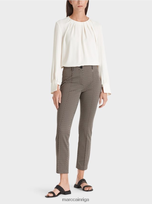 apģērbs melns VRBHXD725 Marc Cain Sidnejas bikses ar grafisku rakstu