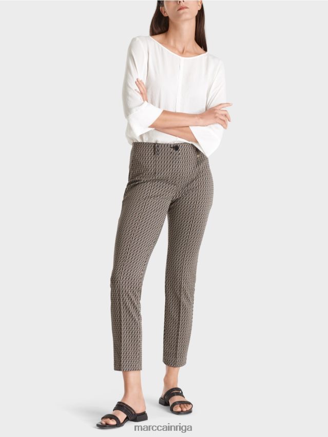 apģērbs melns VRBHXD725 Marc Cain Sidnejas bikses ar grafisku rakstu