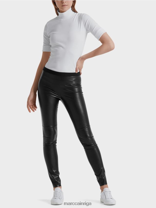 apģērbs melns VRBHXD745 Marc Cain legingi no mākslīgās ādas