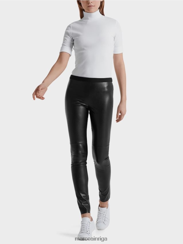 apģērbs melns VRBHXD745 Marc Cain legingi no mākslīgās ādas